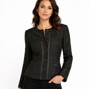 Covington Black Metallic Tweed Blazer Jacket S